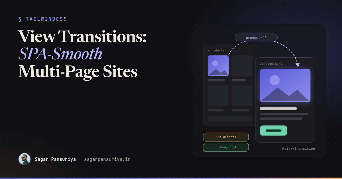Illustration of a product card on a listing page morphing into the hero image of a detail page during a navigation